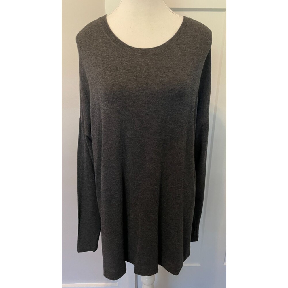 CABI Womens Knit Tunic TOP Long Sleeve GRAY #3670 Size M
